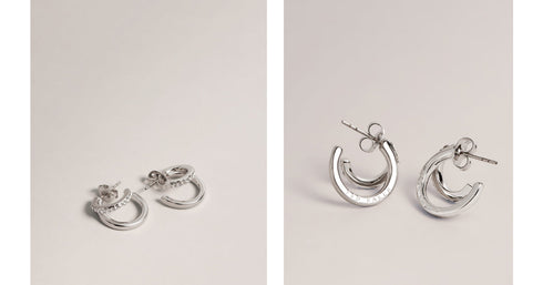 HELIAS-Jewellery-Need A New Go-to Piece? Meet Helias Our Dazzling Double Huggie Hoop Earrings. These Statement Earrings Feature A Striking Contrasting Texture With One Hoop Adorned With Shimmering Crystals For An Extra Touch Of Glamour. Double huggie hoop earrings Contrasting texture One crystal embellished hoop Engraved logo Stud back Comes in Ted Baker branded gift box- Ted Baker Romania